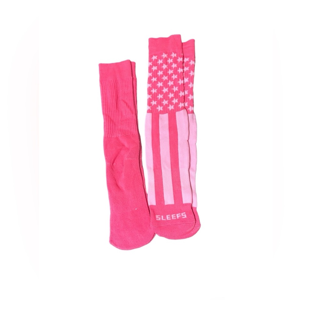 Sleefs USA Pink American Flag & Pink Crew Socks Fits Size 9-12